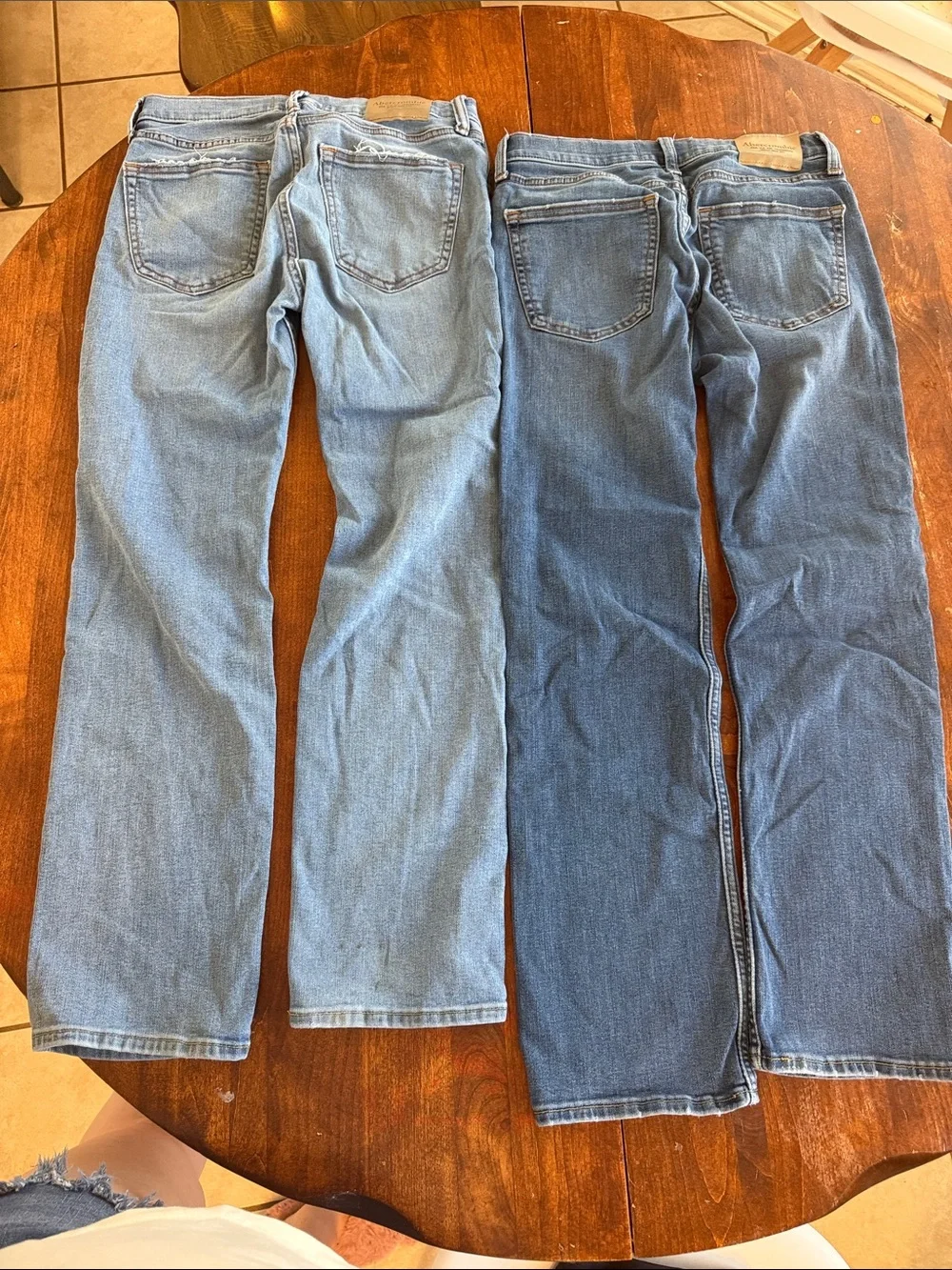 abercrombie kids Straight-Leg Jeans in Light & Medium Blue Denim